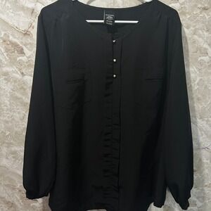 George Black‎ Blouse Long Sleeve Button Down Career Casual Top 2XL